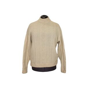 Kambern Vintage Women's XL Fisherman Wool Knit Sweater Crew‎ Neck Classic Style